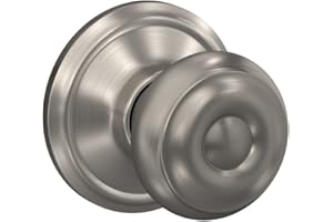 Schlage F10 GEO 619 Georgian Door Knob, Hall & Closet Passage Lock, Satin Nickel