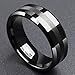 King Will CLASSIC Black Men's 8mm Tungsten Ring One Tone Matte Finish Brushed Center Wedding Band Beveled Edge
