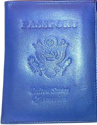 Kozmic Embossed Seal Leather Passport Covers (Blue)
