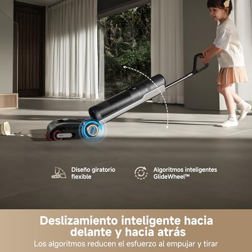 H15 Pro Aspirador en seco y Húmedo con Brazo Robótico GapFree AI DescendReach, Cobertura de Triple Borde, 21.000 Pa, Lavado de Cepillo a 100 °C, Secado a 90 °C en 5 min, Alcance Plano de 180°