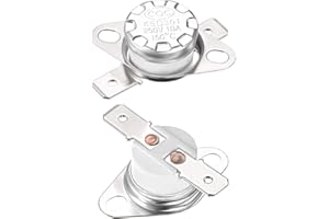 uxcell KSD301 Thermostat 150°C/302°F 10A Normal Closed N.C Adjust Snap Disc Temperature Switch for Microwave,Oven,Coffee Maker 2pcs,Ceramic Material
