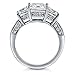 BERRICLE Sterling Silver 3-Stone Wedding Engagement Rings Princess Cut Cubic Zirconia CZ Ring for Women, Rhodium Plated Size 4-10