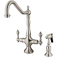 Kingston Brass KS1778ALBS Heritage Kitchen Faucet, 8-1/4-Inch, Brushed Nickel