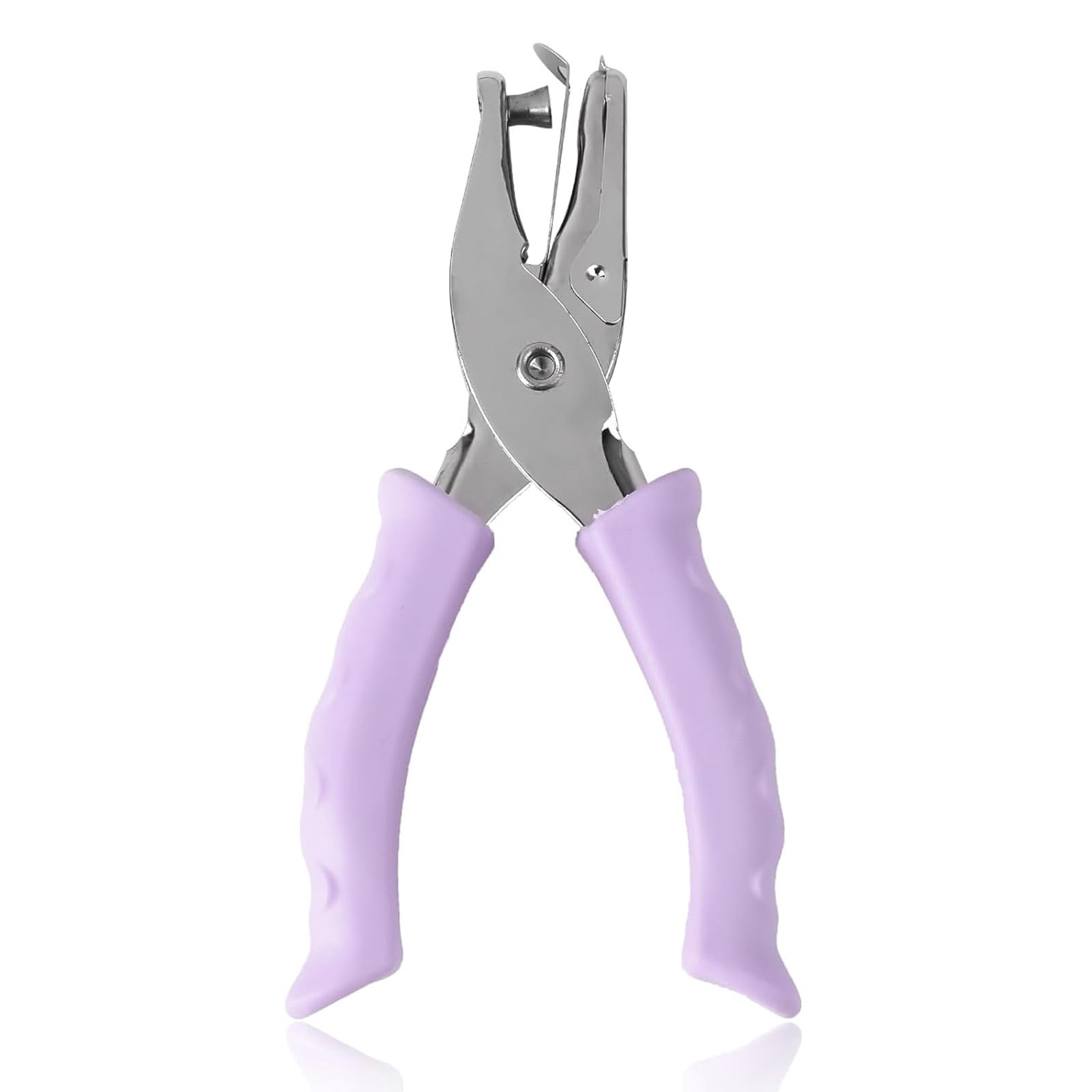 Single Hole Punch, 6mm Handheld Circle Hole Puncher Mini Paper Punch With Soft Grip for DIY Crafts Home Office School Supplies Tags Scrapbook Notebook Card Making (1 Purple Holepunch)