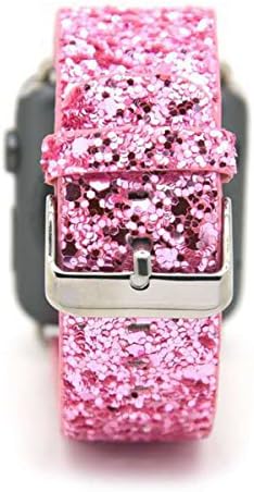 Glitter Apple watch band, Xingzhao Christmas Shiny Glitter Leather Bling Luxury iWatch Band Wristwatch Bracelet Strap Belt for Apple Watch Series1 Series2 Series3