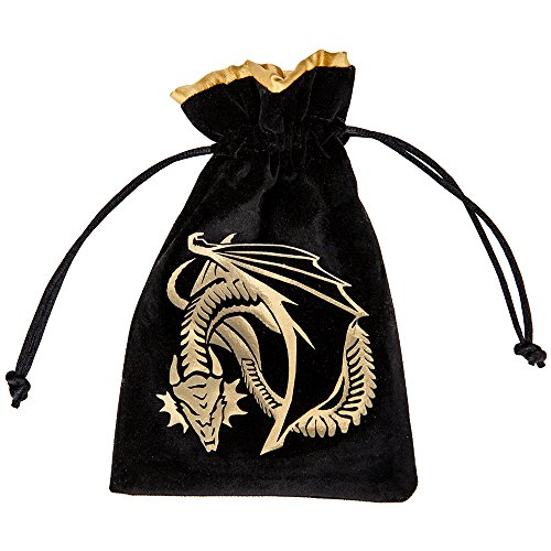 Dragon Dice Bag - Black/Golden Velour