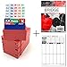 Jannersten Bid Buddy (Red) - Set of 4 Bridge Bidding Boxes with Cards + 200 Contract Bridge Score Sheets