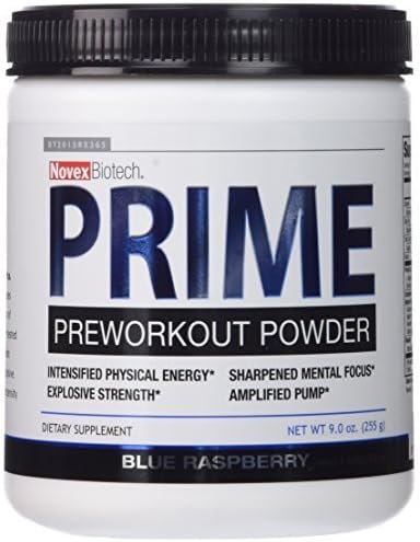 Novex Biotech Prime Pre-Workout Powder, Blue Raspberry, 9 Ounce by Basic Research