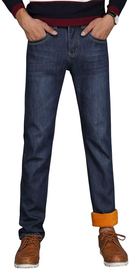mens fleece lined jeans uk