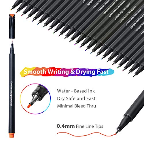 Arcobis 24 Journal Planner Pens Fineliner Color Pens Fine Point Marker Pens Fine Line Drawing Writing Pen for Journal Planner Note Calendar Coloring Office School Supplies Art Projects