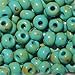 20 g Turquoise Green Mint Picasso Travertine 3/0 Czech Glass Seed Beads
