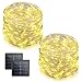 Vmanoo LED String Lights 72 Feet 200 LED Solar Powered Copper Wire Starry Rope Xmas Lights Indoor Outdoor Lighting for Home Garden Party Path Lawn Wedding Christmas DIY Decoration 2-Pack (Warm White)