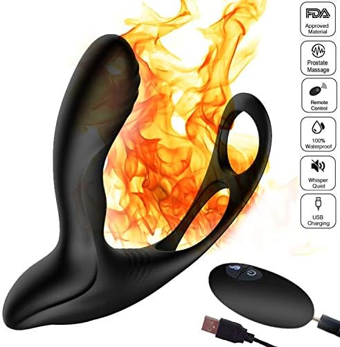 Heating Prostata Massager for Man 10 Speeds Wireless Remote Control Cork Butt Massage Butt Massage USB Charging Comfortable Ring Male pleasureSex Toy, Tshirt,Bravely Try