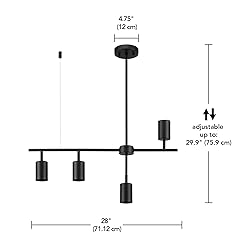 Globe Electric 64000048 4-Light Adjustable Height