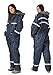 HAGOR Unisex Navy Blue Snowsuit Winter Clothing Snow Ski Suit Coverall Insulated Suit with Reflector