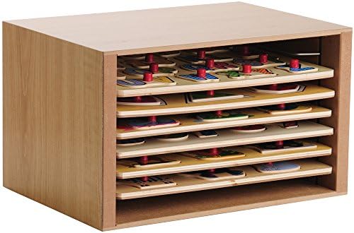 wooden puzzle organizer