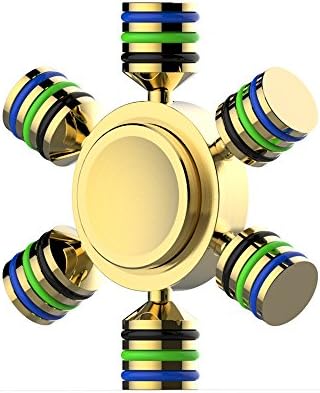 Xultrashine Six Winged Hand Spinner Premium Brass Fidget Spinner EDC Focus Toy Stress Reducer with High Speed Stainless Steel Bearings Last 3-5 Min Spins for ADD, ADHD, Anxiety and Autism People