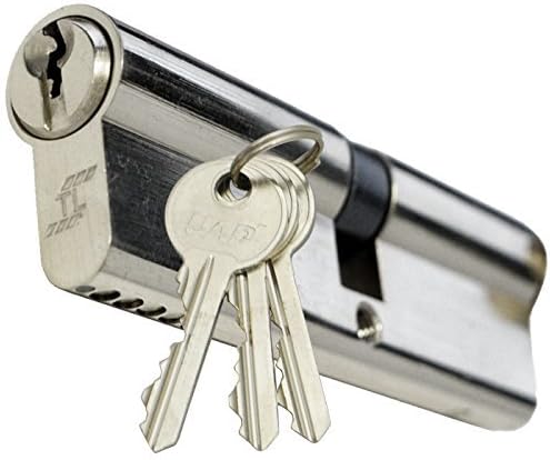 Tradelocks 35/55 (30-10-50) 90mm Nickel Standard Security Euro Cylinder Door Lock by Tradelocks