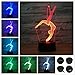 Cirkooh Gymnastics 3D Optical Illusion Lamp 7 Colors Change Timing Remote Control and Touch Button LED Table Desk Lamp for Home Bedroom Decoration