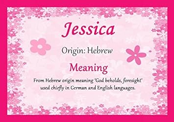 Amazon Com Jessica Personalized Name Meaning Certificate Office Products
