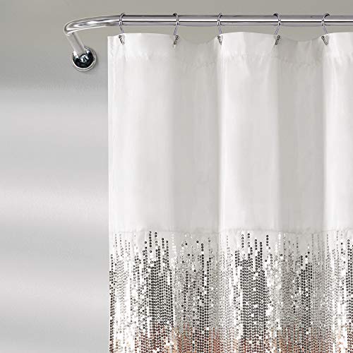 Lush Decor Night Sky Shower Curtain Sequin Fabric Shimmery Color Block