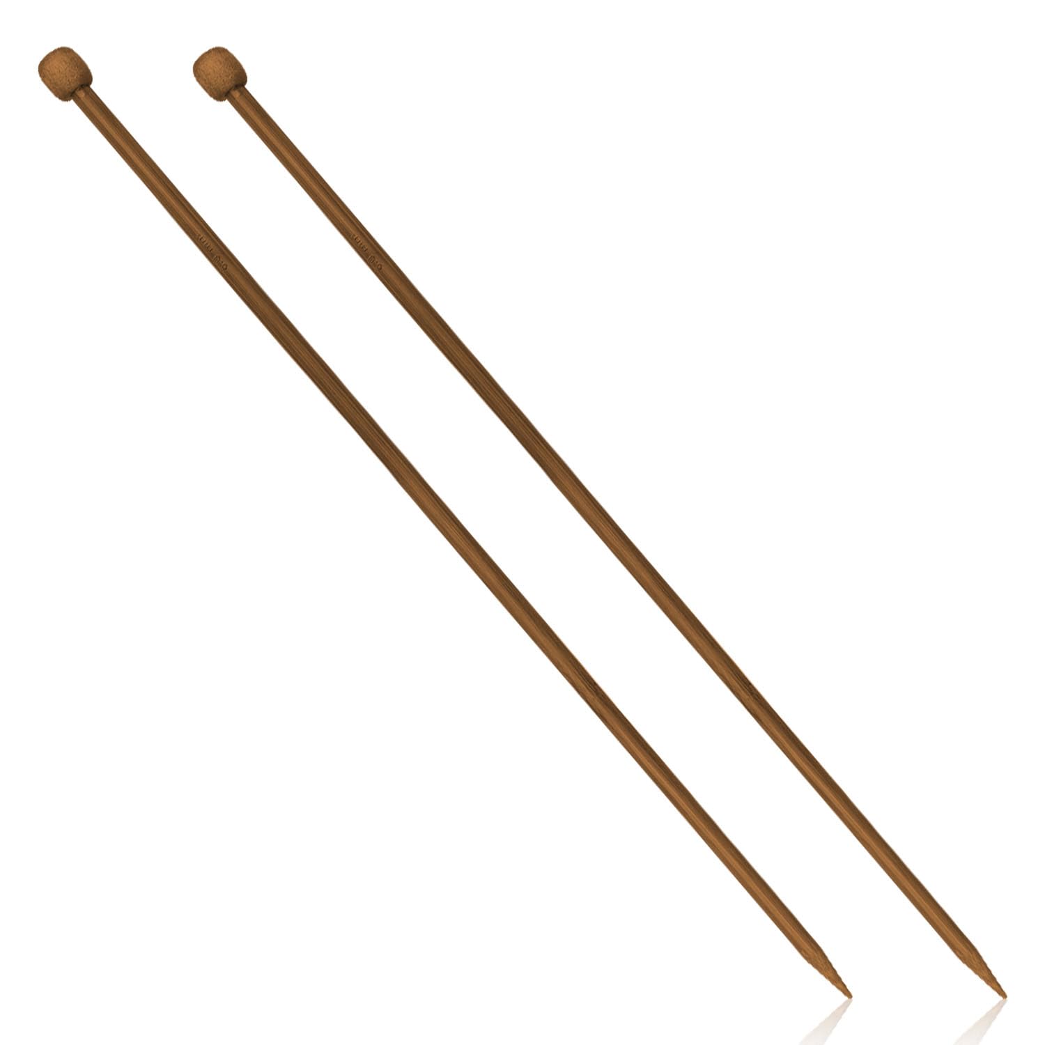 Rumyve Knitting Needle Set, 2pcs Single-tip Carbonized Bamboo Knitting Needle DIY Handmade Sweater Scarf Wool Project, Beginner Adult(6mm)