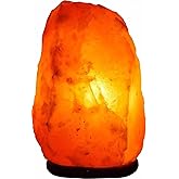 Himalayan Dimmable, Natural Himalayan Crystal Rock Salt Lamp Pink Light, Hand Crafted Wooden Base Direct from Foothills of Th