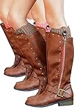Girls Boot Cuffs 1 Button Knit Cuff for Kids by Modern Boho