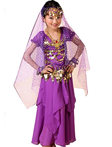 Astage Girls Princess Costume Halloween Dance Sets Purple L 11 to 13 Years