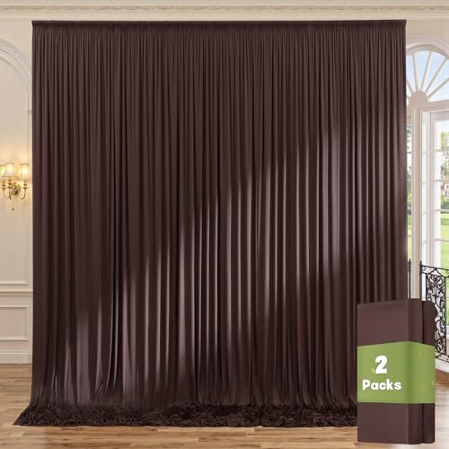 Faltenfreier, brauner Hintergrund für Partys, Dickes Polyester, Fotohintergrund, Vorhänge, 2 Paneele für Hochzeit, Geburtstag, Party, Fotografie, Hint