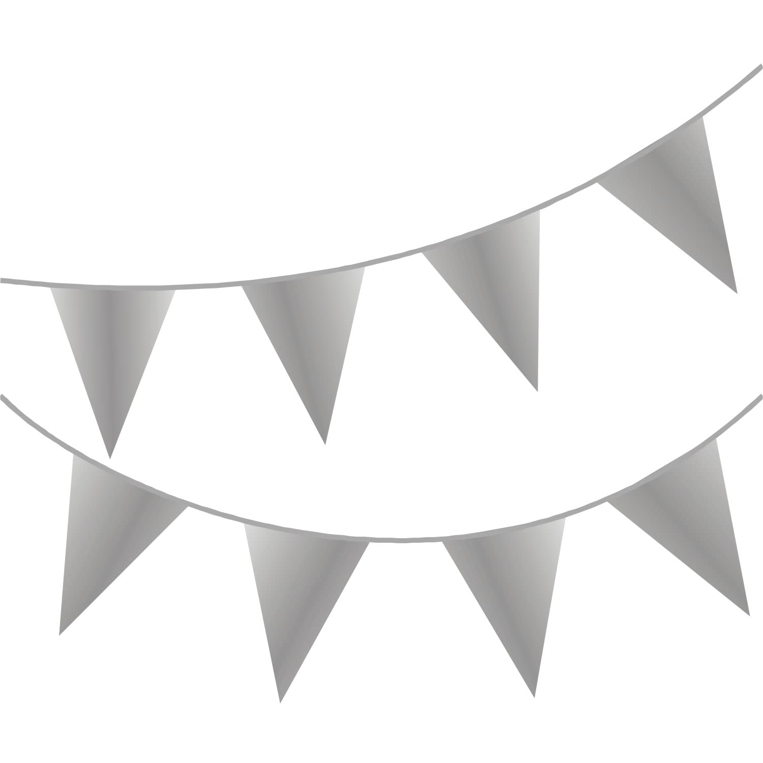 Happium 10m / 32 ft Solid Colour Bunting Flags Banner Pennant Party Decoration Garland (Silver)