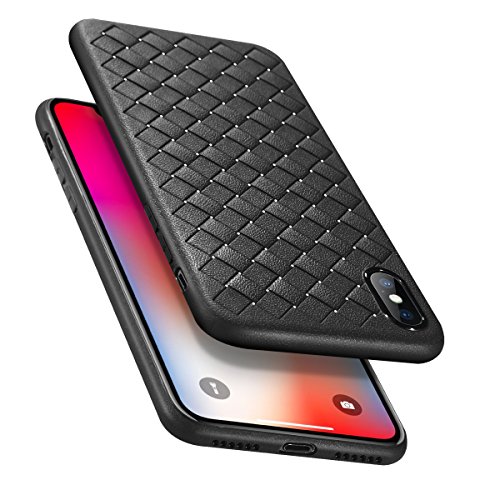 Benks iPhone X/ 10 Protective Case [Support Wireless Charging] Braided Heat Radiation TPU Thin Slim Cover Hollow Texture Anti-Shock 360 Protection Bumper Skin (Black)