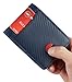 Casmonal Mens Leather Wallet Slim Front Pocket Wallet Billfold RFID Blocking (carbon fiber leather blue)