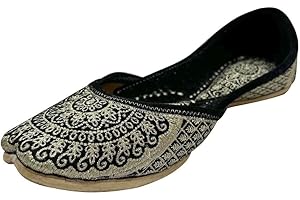 Step n Style Women Flat Velvet Khussa Shoes Punjabi Jutti Traditional Mojari Loafer Pumps