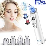 Blackhead Remover Blackhead Vacuum - Pore Vacuum Cleaner Electric Suction Facial Comedo Acne Extractor Tool with LED Display for Women & Men (white)