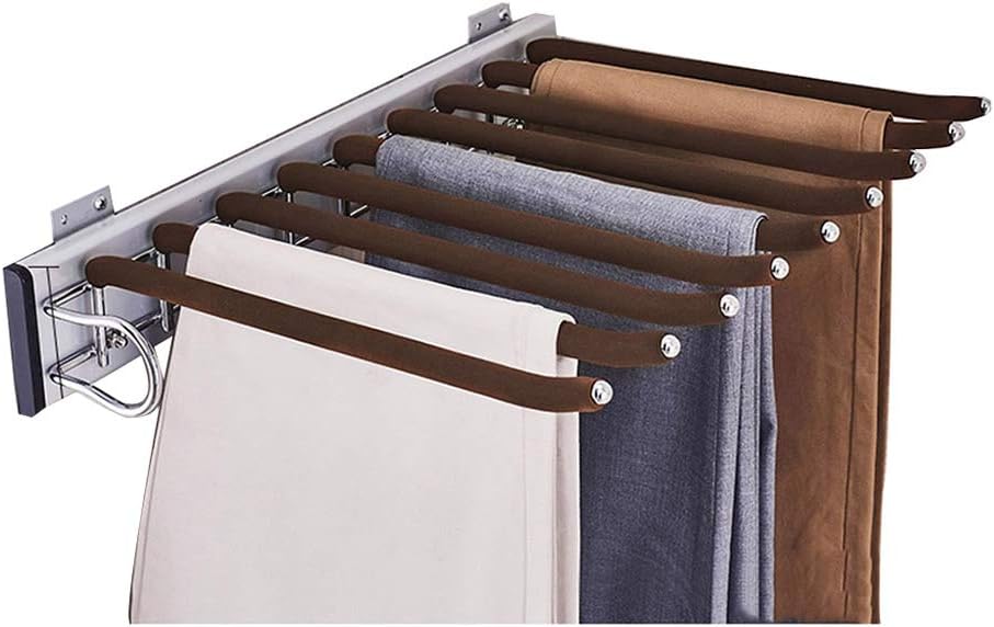 Xyl Closet Pull Out Trousers Rack Side Mounted, Extendable