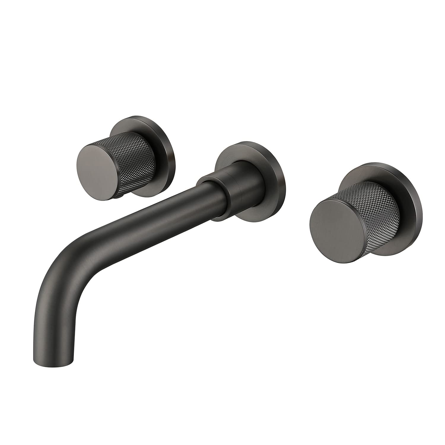 Wall Mounted Bath Taps Wall Taps Brushed Gold Bath Filler Tap Brass Bathroom Faucet (Black)