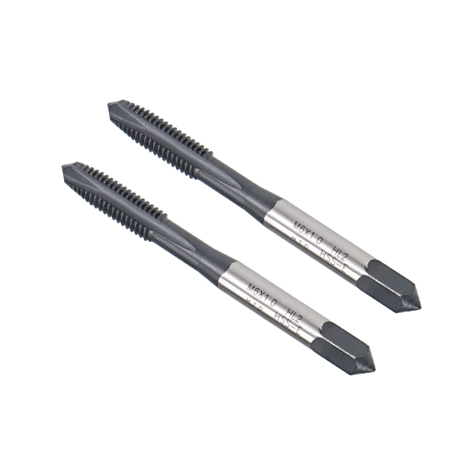 CoCud Spiral Point Taps, Metric M6 x 1.0 Thread, TICN Coated High Speed Steel JIS Screw Milling Threading Tap - (Applications: for Tapping Drilling Machine), 2-Pieces