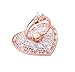 Universal Phone Ring Stand Holder UCLL Romantic Heart Crystal Finger Grip 360 Degree Rotating Ring Grip Cell Phone and Tablets Anti Drop Ring for iPhone iPad Samsung LG HUAWEI SONY (Rose gold -white)