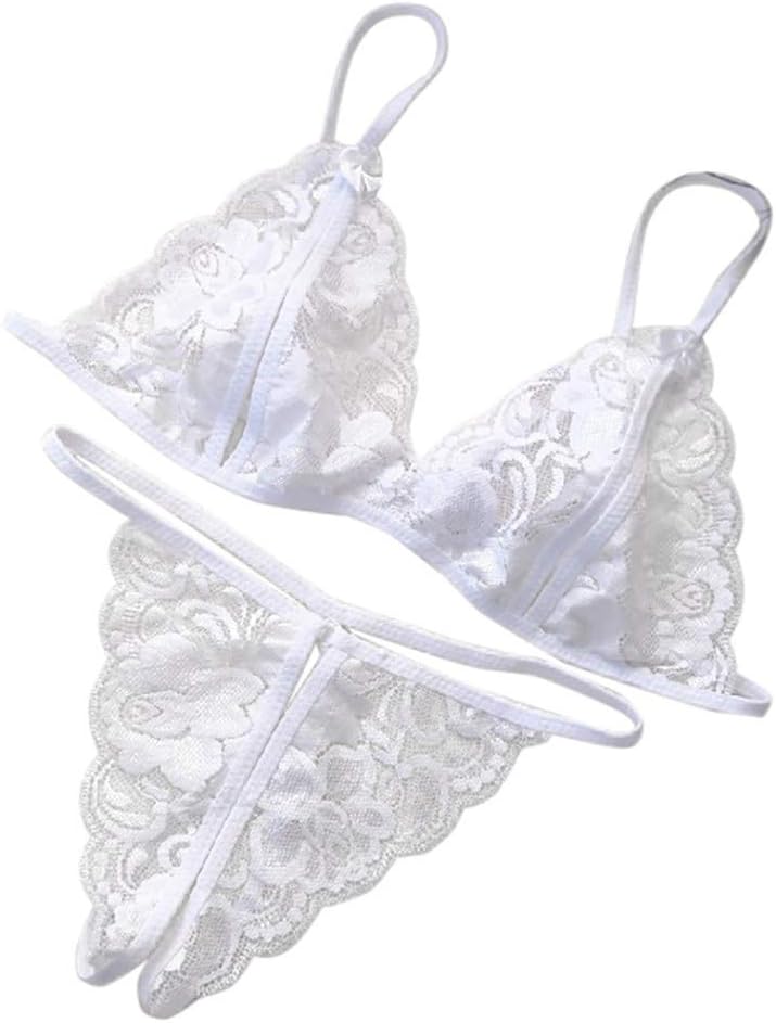 Stekima Womens Sexy Lingerie for Sex, Ladies Sexy Taste Three-Point Exposed Breasts + Open Underwear Lace Babydoll Bodysuit Teddy Sleepwear Underwear Temptation Chemise Nightgown