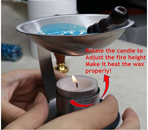 MDLG Adjustable Fire Height Wax Warmer Melting Spoon Kit Wax Sticks Beads Melting Furnace Tool Stove Pot For Wax Seal Stamp Wedding Invitations Lightening Candle Kit