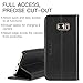 SHIELDON Leather Credit Card Compartments Magnetic Closure Flip Book Stand Wallet Case for Samsung Galaxy S7, Black