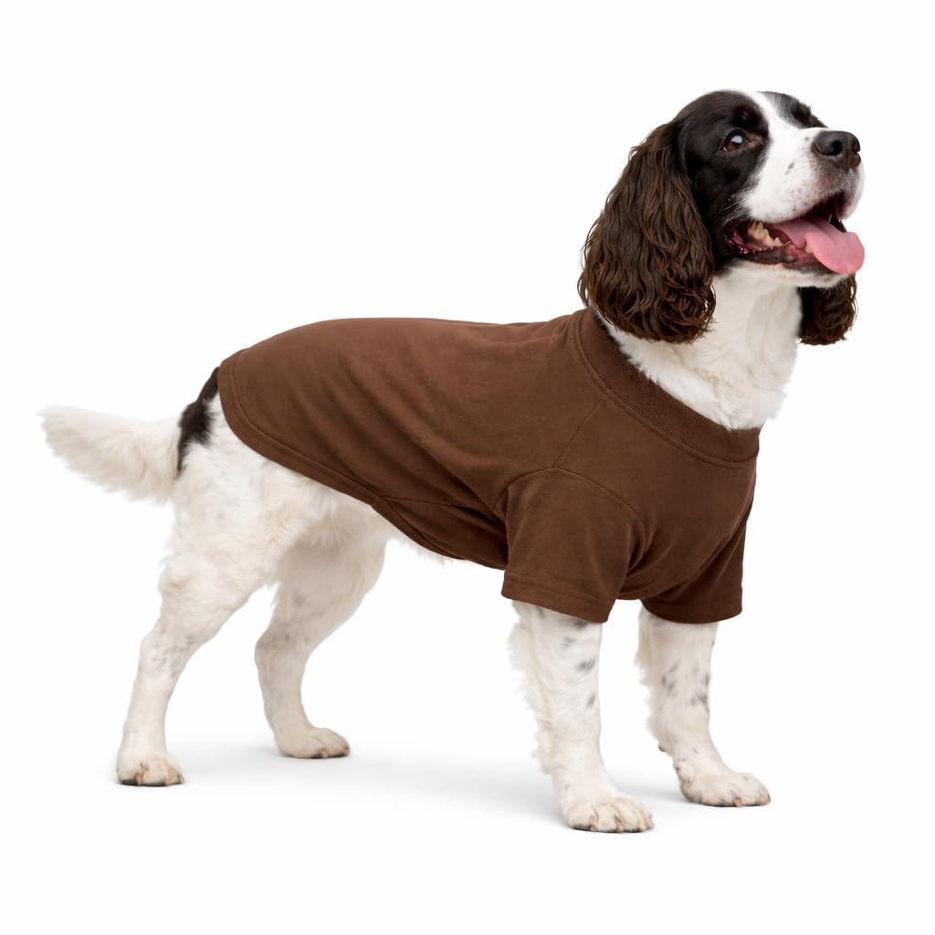 Lovelonglong Pet Clothing Dog Costumes Basic Blank T-Shirt Tee Shirts for Medium Large Dogs Coffee XXL+