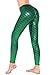 Women Sexy Mermaid Fish Scale Hologram Stretch Soft Shine Leggings Green