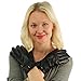 Ladies Winter 3M Thinsulate Soft Genuine Leather Wrist Snap Gloves Black Large