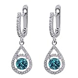 2.20 Ct Natural Round London Blue Topaz Gemstone Birthstone 925 Sterling Silver Ladies Earrings