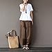 Aeneontrue Women's Patchwork Wide Leg Pants Trousers with Big Pockets