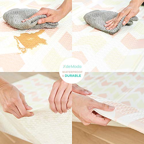 XDEMODA-Baby-Play-Mat-Exercise-Mat-Extra-Large-Waterproof-Foam-Play-Mat-for-Baby-Reversible-Foldable-Design-Large-Foam-Mat-for-Baby-Crawling-or-Adults-Yoga-79x71x06in