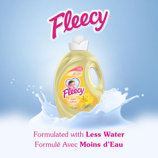FLEECY LIQUID FABRIC SOFTENER, AROMA THERAPY CALM, 148 LOADS, 3.5 LITER