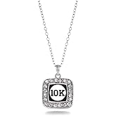 Inspired Silver - Silver Square Charm 18 Inch Necklace with Cubic Zirconia Jewelry